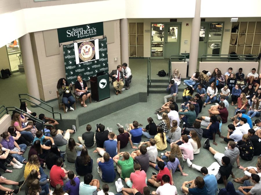 Photo of the Day: Alumna Naarai Jacobs speaks to upper school