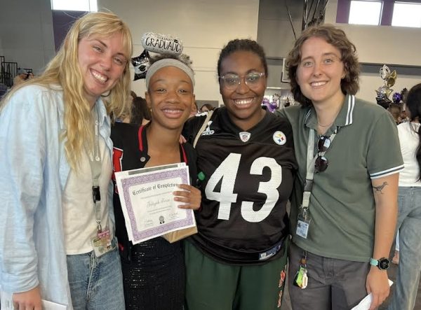 Ms. Gillard (pictured second from the right) at a friend's 8th-grade graduation in Austin, Texas.