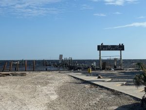 Pictured is the Rod and Reel Pier, which was severely impacted by the storm