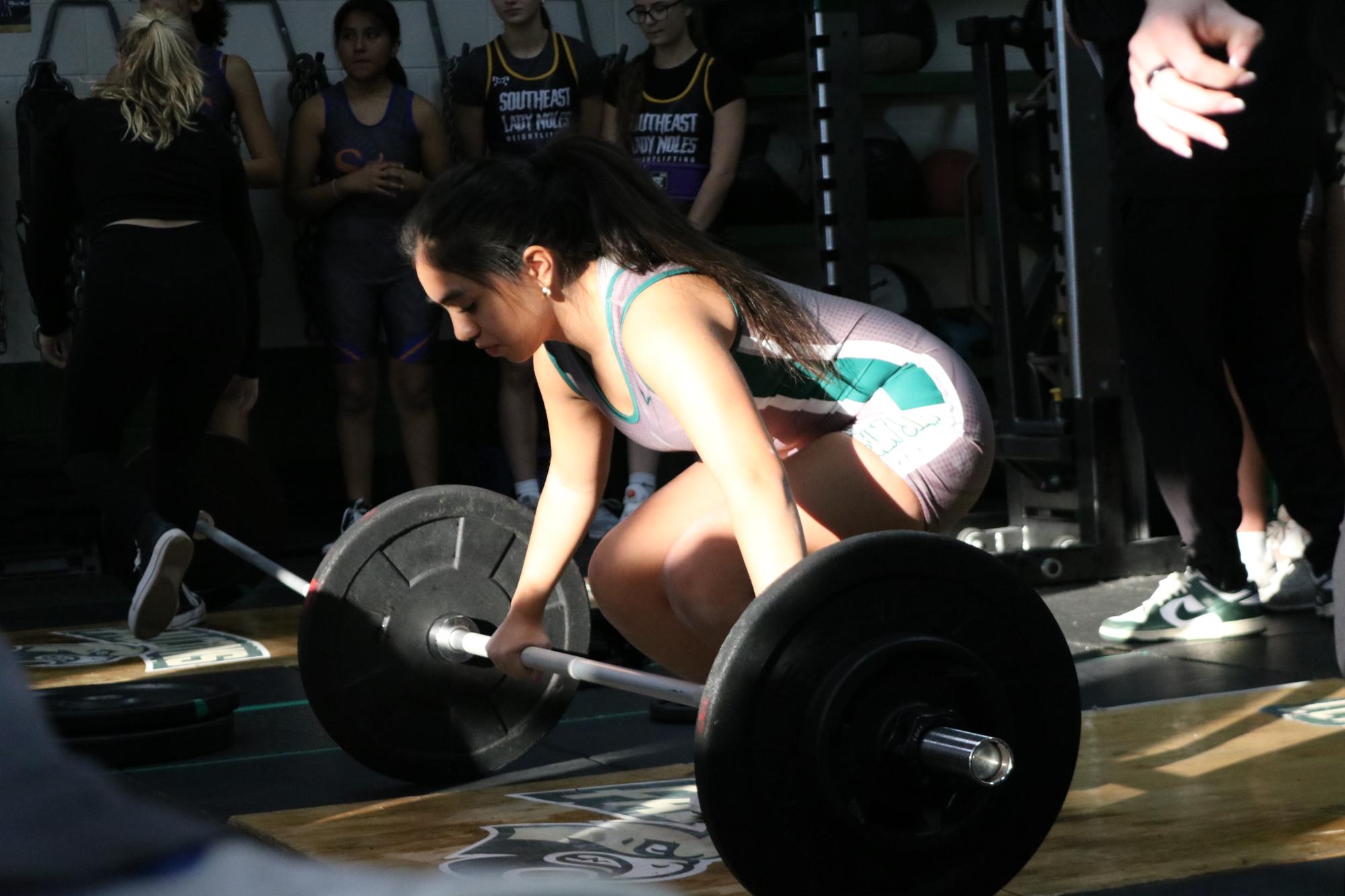 Girls weightlifting hosts Senior Night at the Falcon Fieldhouse