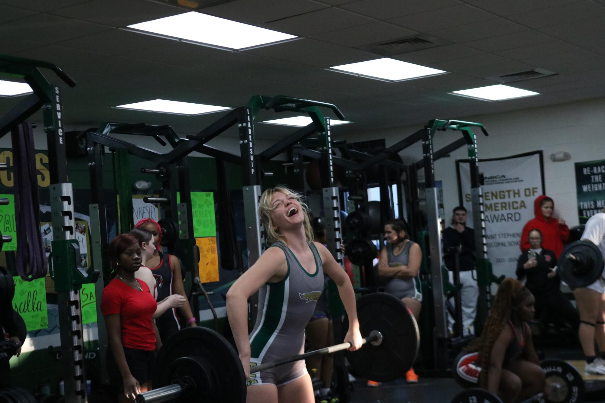 Girls weightlifting hosts Senior Night at the Falcon Fieldhouse