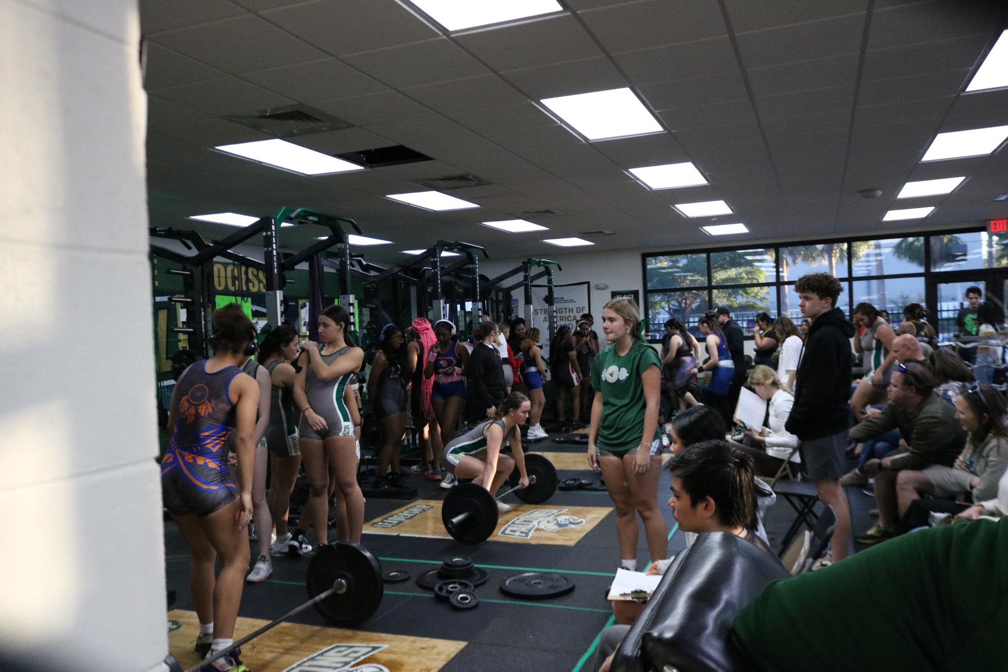 Girls weightlifting hosts Senior Night at the Falcon Fieldhouse